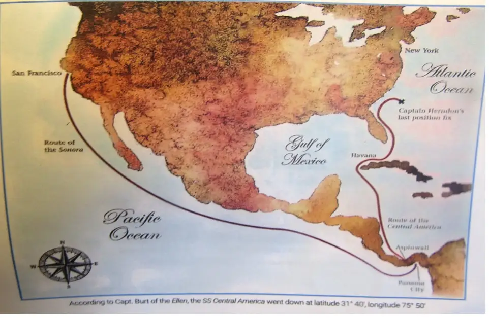 SS Central America Route